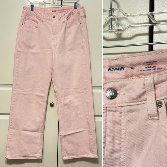 Old Navy Denim - Old Navy Pink Wide Leg Jeans